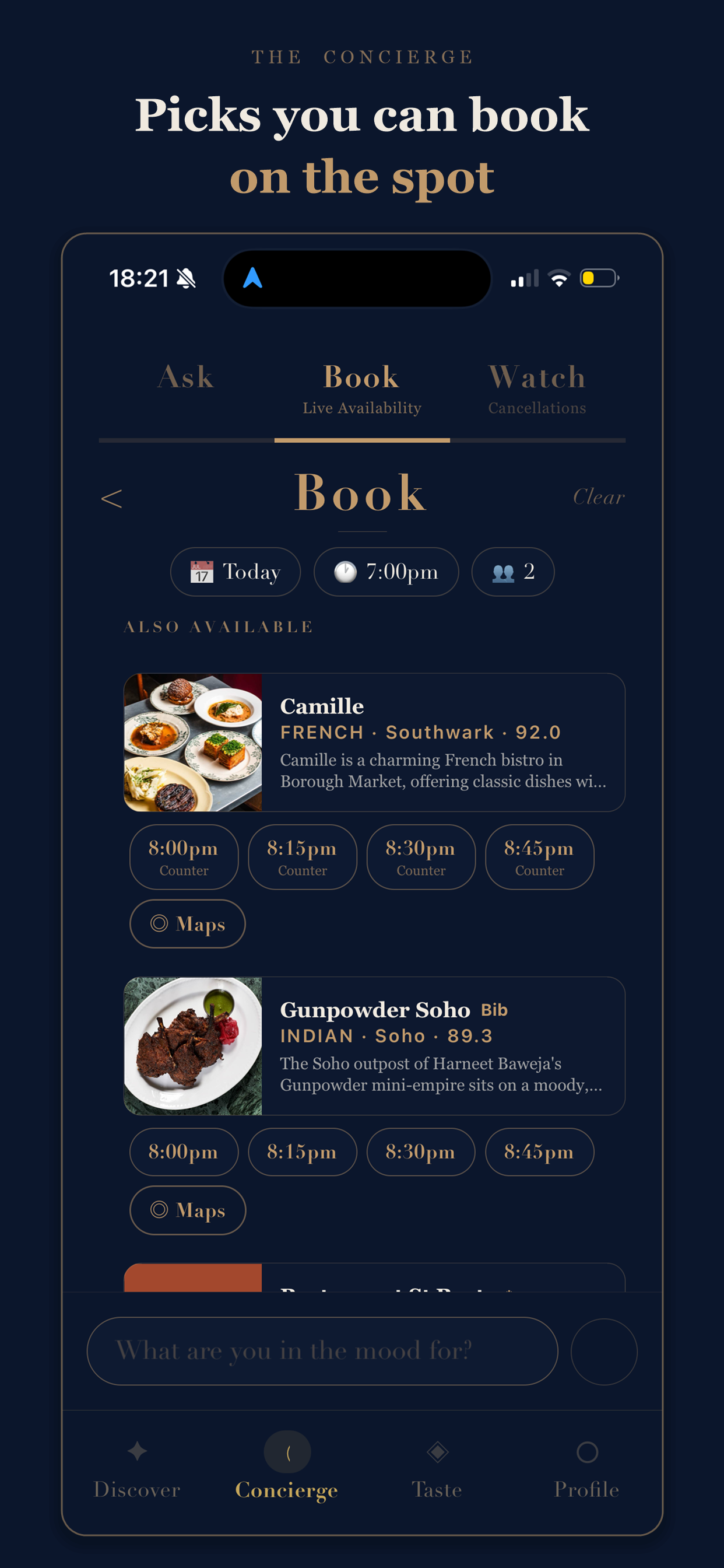 Spoilt for choice — Camille, Gunpowder and more, all bookable