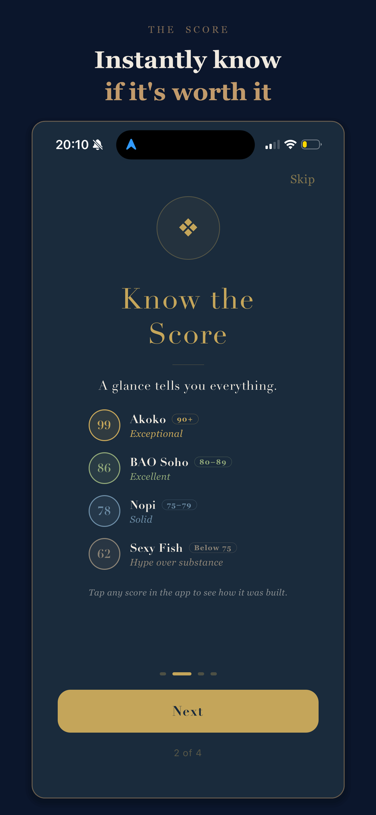 Know the Score — a glance tells you everything