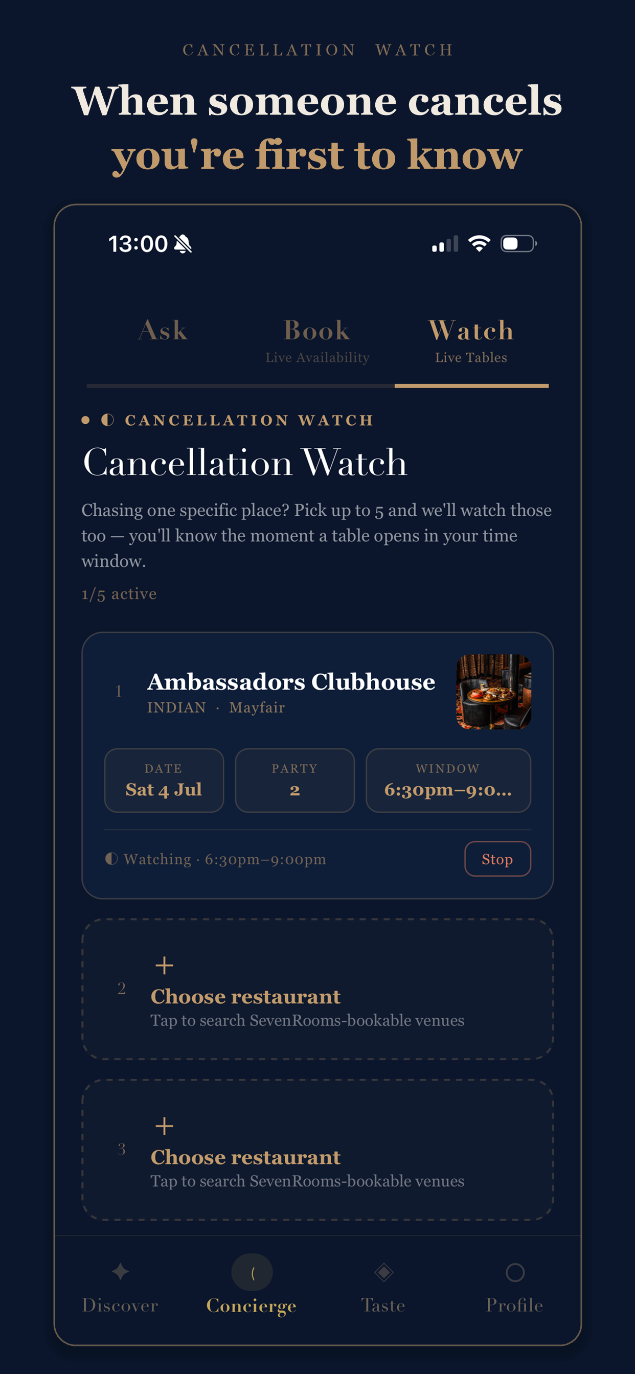 Cancellation Watch — first to know